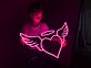 Herz mit Flügeln und Heiligenschein LED-Neonschild Wohnzimmer Schlafzimmer
