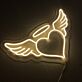 Herz mit Flügeln und Heiligenschein LED-Neonschild Wohnzimmer Schlafzimmer