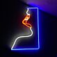 Profil eines Gesichts mit roten Lippen LED-Neonschild Wohnzimmer Bar