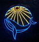 springender Wal mit Sonne LED-Neonschild Wohnzimmer Kinderzimmer