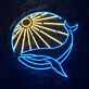 springender Wal mit Sonne LED-Neonschild Wohnzimmer Kinderzimmer
