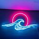 Meereswelle mit Sonne LED-Neonschild Wohnzimmer Bar