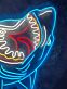 LED Neonschild mit farbigem Hai Motiv als moderne Wandbeleuchtung für Wohnzimmer Kinderzimmer Gaming Room Bar oder kreative Raumdekoration