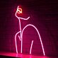 Minimalistische Silhouette einer Frau LED-Neonschild Wohnzimmer Atelier