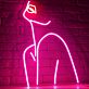 Minimalistische Silhouette einer Frau LED-Neonschild Wohnzimmer Atelier