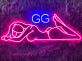 LED Neonschild mit springendem Sportler Motiv und GG Schriftzug als moderne Wanddekoration für Gaming Room Jugendzimmer Fitness Raum oder kreative Studio Beleuchtung