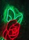 Rote Rose mit Blättern LED-Neonschild Wohnzimmer Schlafzimmer