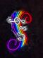 Notenschlüssel mit Regenbogen LED-Neonschild für Wohnzimmer Musikstudio