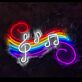 Notenschlüssel mit Regenbogen LED-Neonschild für Wohnzimmer Musikstudio
