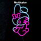 niedlicher Hase mit Schleife LED-Neonschild Kinderzimmer