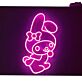 niedlicher Hase mit Schleife LED-Neonschild Kinderzimmer