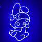 niedlicher Hase mit Schleife LED-Neonschild Kinderzimmer