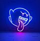 Geist mit herausgestreckter Zunge LED-Neonschild Gamingzimmer Wohnzimmer