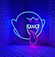 Geist mit herausgestreckter Zunge LED-Neonschild Gamingzimmer Wohnzimmer