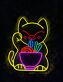 LED Neonschild süße Katze mit Ramen Schüssel als bunte Wandbeleuchtung für Küche Restaurant Ramen Bar Anime Raum oder gemütliche Wohnraumdekoration