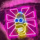 Comicfigur mit Sonnenstrahlen Hintergrund LED-Neonschild für Wohnzimmer Gamingzimmer