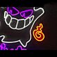 LED Neonschild grinsendes Monster Gesicht mit Flammen Element als kreative Wandbeleuchtung für Gaming Zimmer Bar Studio oder moderne Raumdekoration