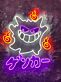 LED Neonschild grinsendes Monster Gesicht mit Flammen Element als kreative Wandbeleuchtung für Gaming Zimmer Bar Studio oder moderne Raumdekoration