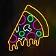 Pizzastück mit Belag LED-Neonschild für Restaurant Imbiss