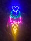 Eiswaffel mit Herz LED-Neonschild für Café Eisdiele