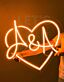 Personalisierte Initialen Herz Neon LED Neonschild