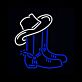 Cowboyhut und Stiefel LED-Neonschild für Bar Club