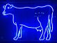 Kuh LED-Neonschild für Restaurant Metzgerei