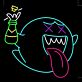Emoji Geist LED Neonlicht Lustige Wanddekoration mit herausgestreckter Zunge und Flasche für Bar Party und Gaming Room