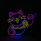 Süße Katzen Nudel LED Neonlicht Bunte Wanddekoration mit Essstäbchen für Küche Wohnzimmer Bar und Gaming Zimmer