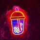 Bubble Tea Becher LED-Neonschild für Café Bar
