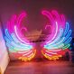 Regenbogen Engelsflügel LED Neonlicht Bunte Wanddekoration für Wohnzimmer Studio und Events