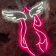 Frauenkörper mit Engelsflügeln LED-Neonschild für Bar Club