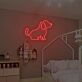 Hund Silhouette LED-Neonschild für Kinderzimmer