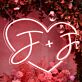 Personalisierte Initialen Herz Neon LED Neonschild