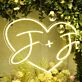 Personalisierte Initialen Herz Neon LED Neonschild