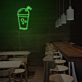 Getränkebecher mit Strohhalm LED-Neonschild für Cafe Bar