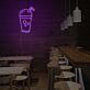 Getränkebecher mit Strohhalm LED-Neonschild für Cafe Bar