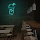 Getränkebecher mit Strohhalm LED-Neonschild für Cafe Bar