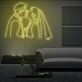 Küssendes Brautpaar LED-Neonschild Wohnzimmer Hochzeitslocation