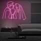 Küssendes Brautpaar LED-Neonschild Wohnzimmer Hochzeitslocation
