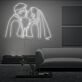 Küssendes Brautpaar LED-Neonschild Wohnzimmer Hochzeitslocation
