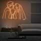 Küssendes Brautpaar LED-Neonschild Wohnzimmer Hochzeitslocation
