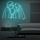 Küssendes Brautpaar LED-Neonschild Wohnzimmer Hochzeitslocation