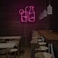 Cocktailglas und Flasche LED-Neonschild für Bar Restaurant