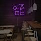 Cocktailglas und Flasche LED-Neonschild für Bar Restaurant