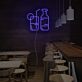Cocktailglas und Flasche LED-Neonschild für Bar Restaurant