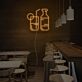 Cocktailglas und Flasche LED-Neonschild für Bar Restaurant