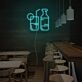Cocktailglas und Flasche LED-Neonschild für Bar Restaurant