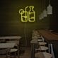 Cocktailglas und Flasche LED-Neonschild für Bar Restaurant