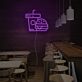 Burger und Getränkebecher LED-Neonschild für Restaurant und Imbiss